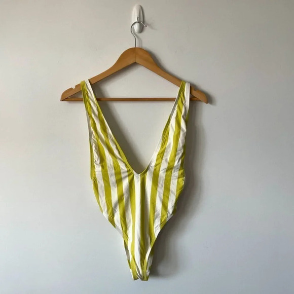 Dippin Daisys Euphoria Striped High Cut Cheeky One Piece Swimsuit Sz S - Picture 5 of 10